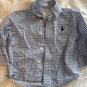 Ralph Lauren Kids Blue and White Plaid Shirt